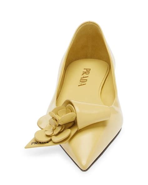 prada perforated pointed toe flat|prada loop bouquet toe flat.